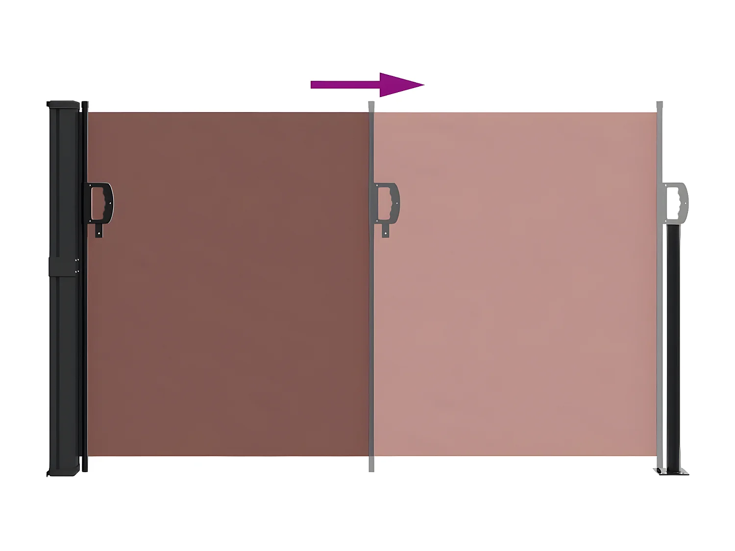 Auvent latéral rétractable marron 120x600 cm