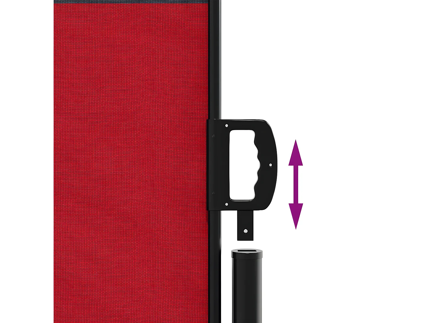 Auvent latéral rétractable rouge 140x600 cm