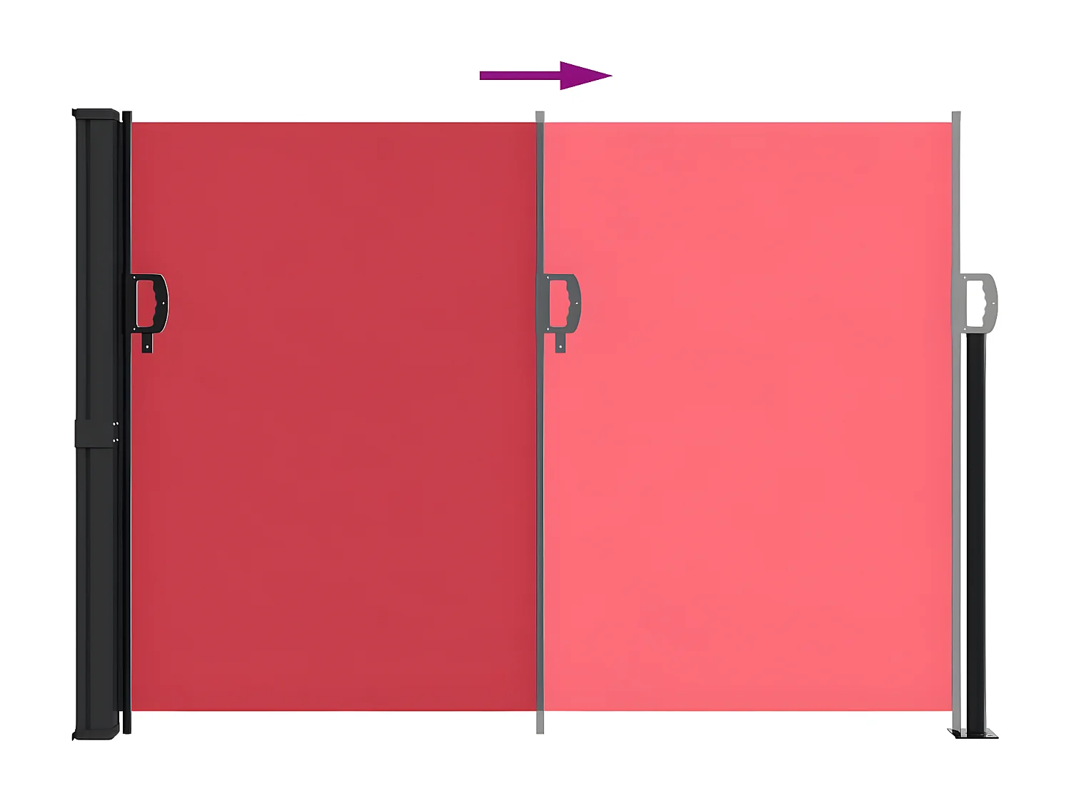 Auvent latéral rétractable rouge 140x600 cm