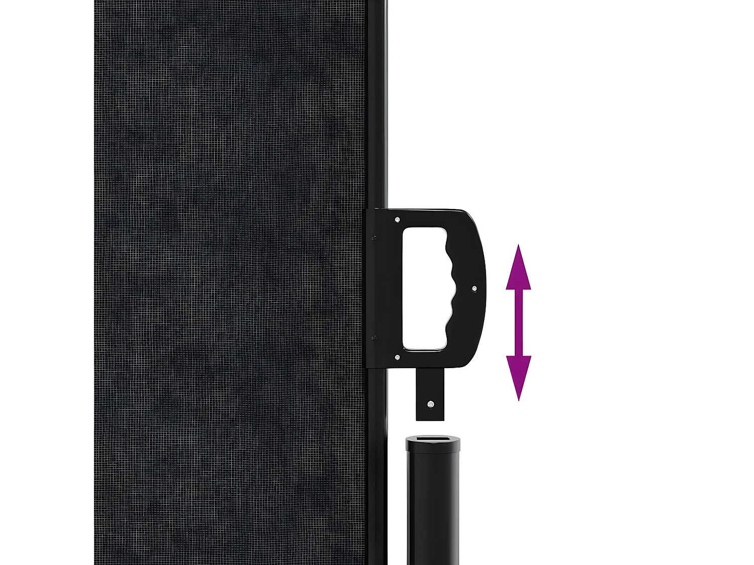 Auvent latéral rétractable noir 120x600 cm