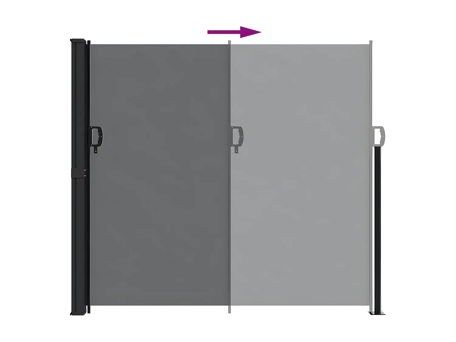 Toldo lateral retrátil 180x600 cm preto