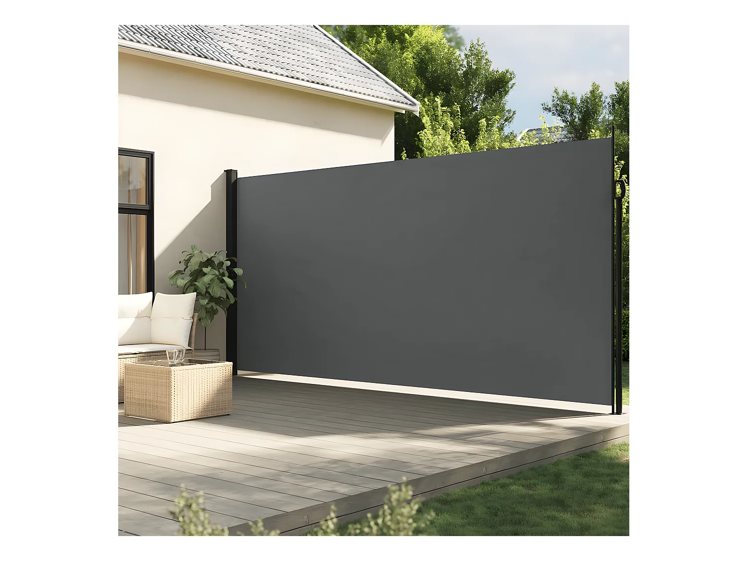 Toldo lateral retrátil 200x600 cm antracite