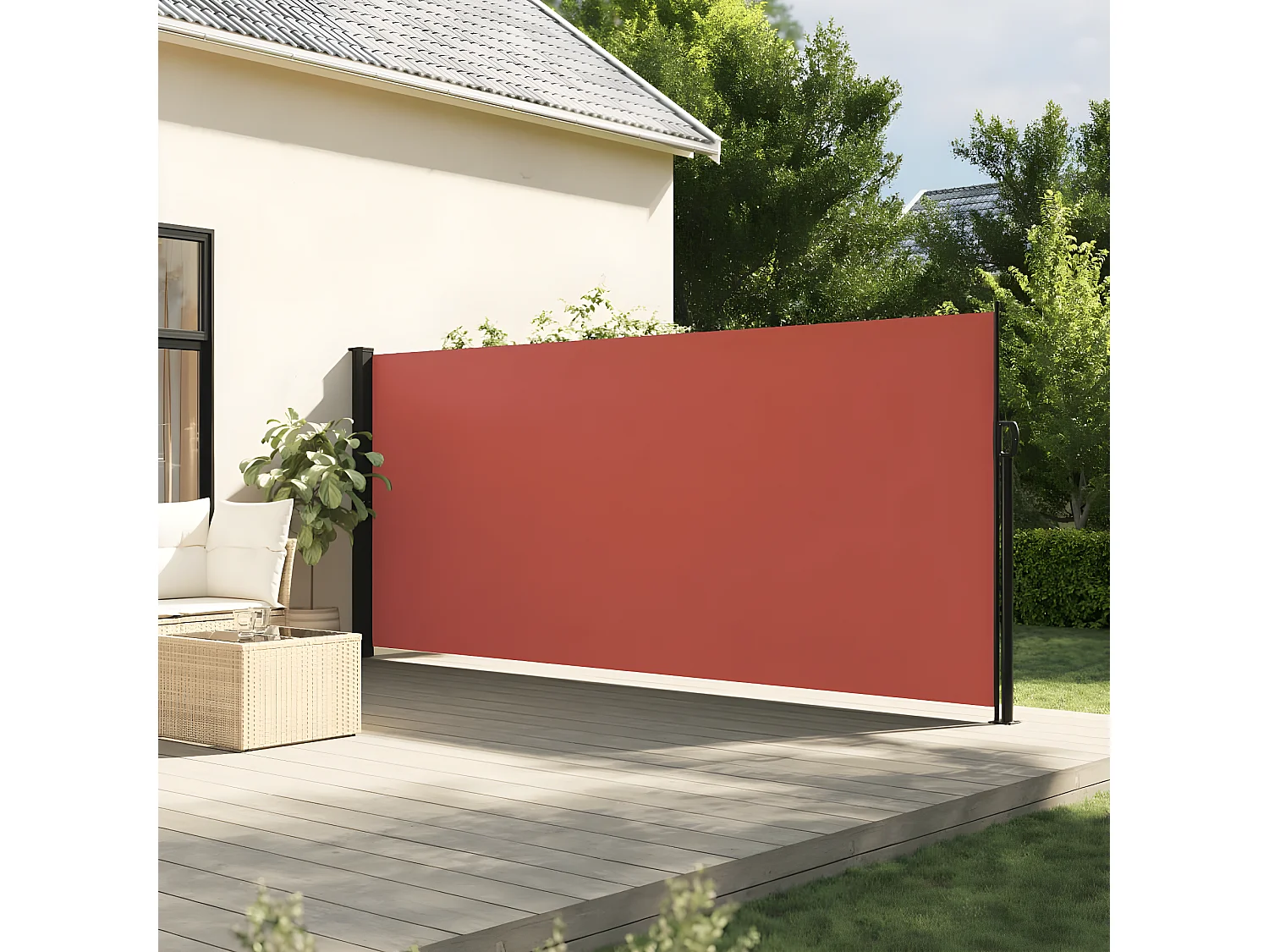 Auvent latéral rétractable terre cuite 180x600 cm