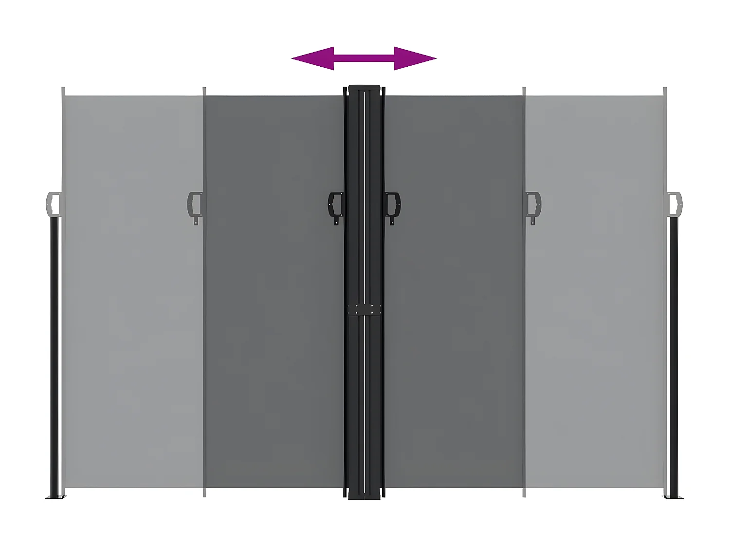 Auvent latéral rétractable noir 220x600 cm