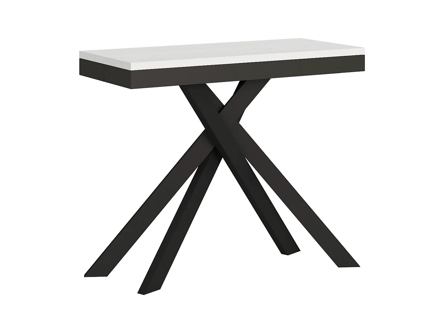 Consola extensible 90x40/300 cm Krack Evolution fresno blanco estructura antracita