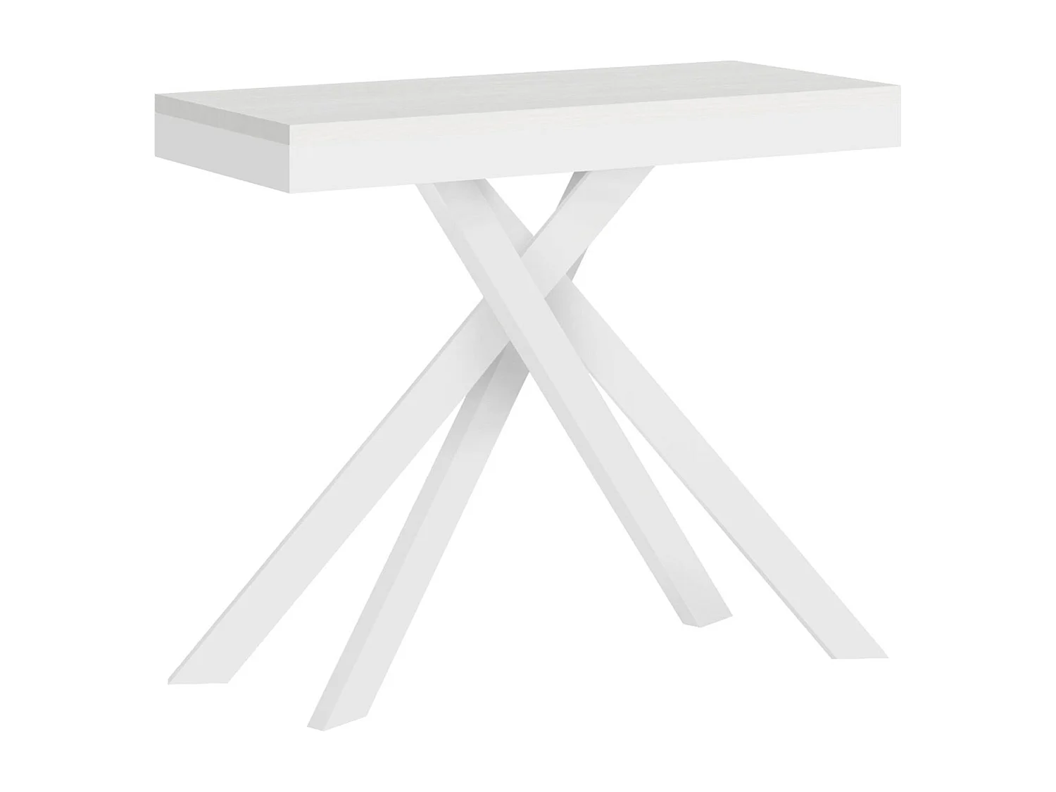 Console extensible 90x40/196 cm Krack Small Evolution frêne blanc cadre blanc
