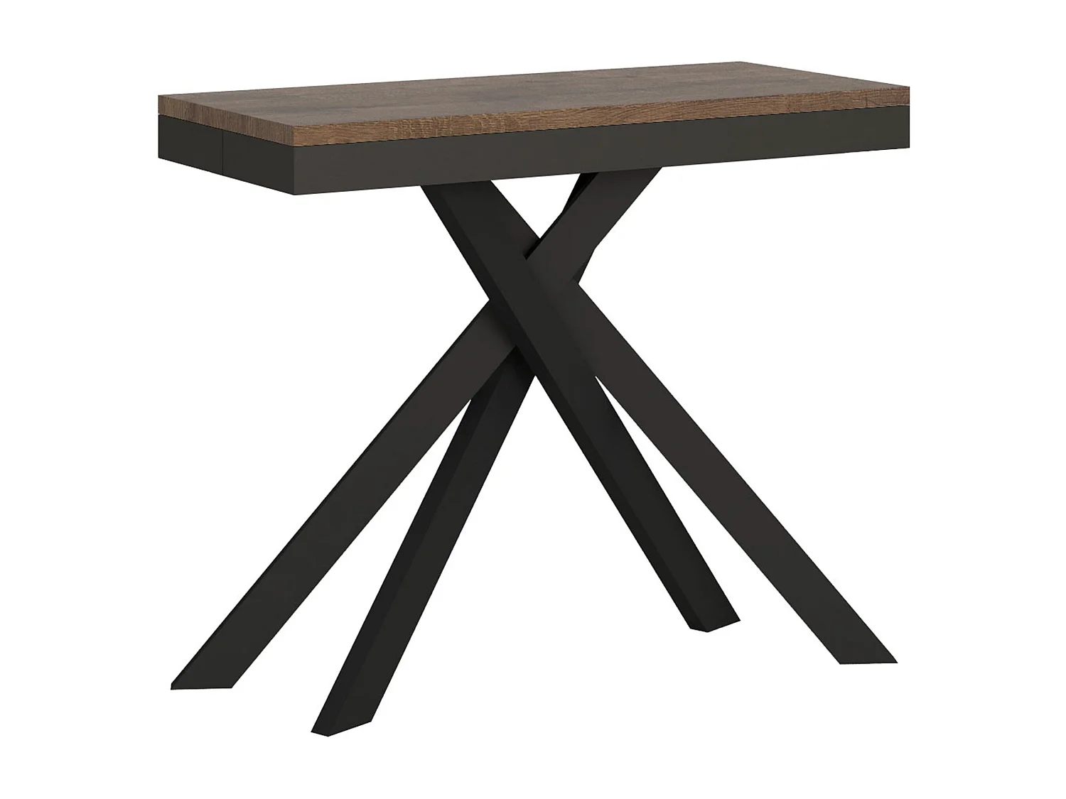 Console extensible 90x40/300 cm Krack Evolution noyer cadre anthracite