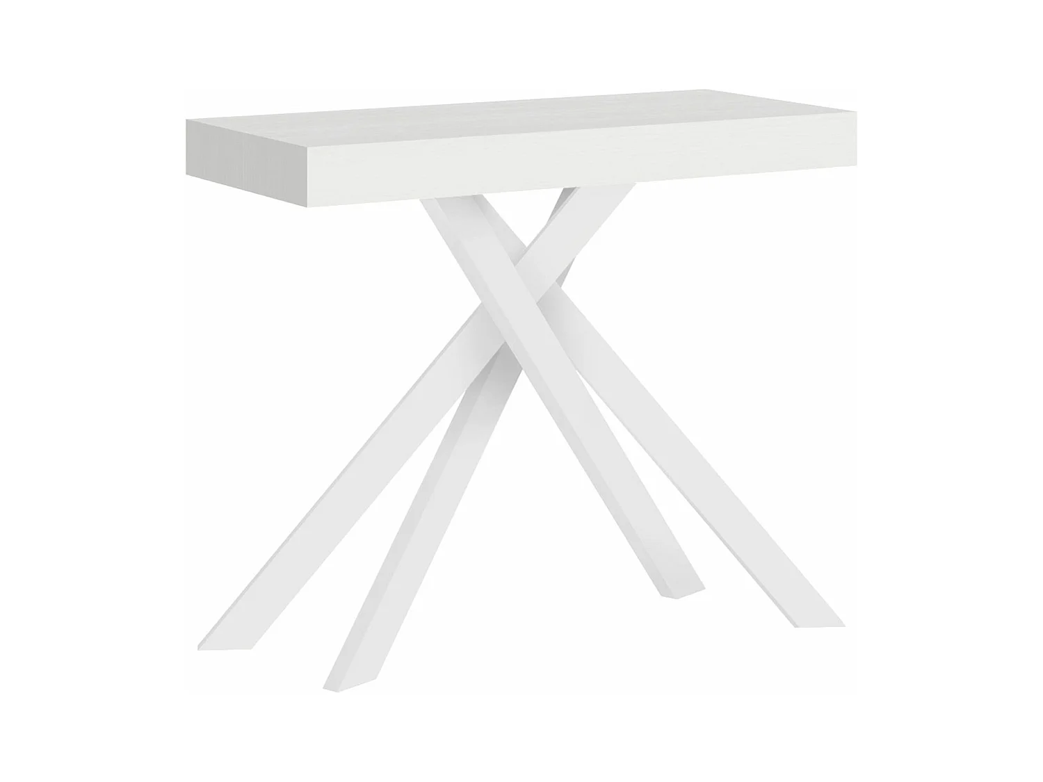 Console extensible 90x40/196 cm Krack Small frêne blanc pieds blancs
