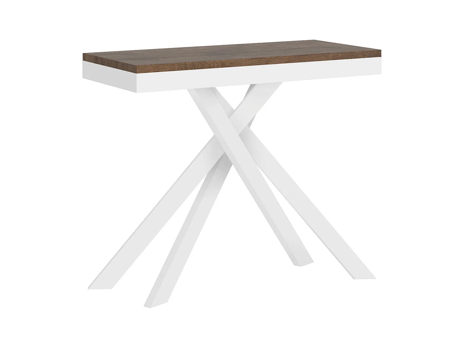 Uitschuifbare sidetable 90x40/196 cm Krack Small Evolution walnoot met wit frame