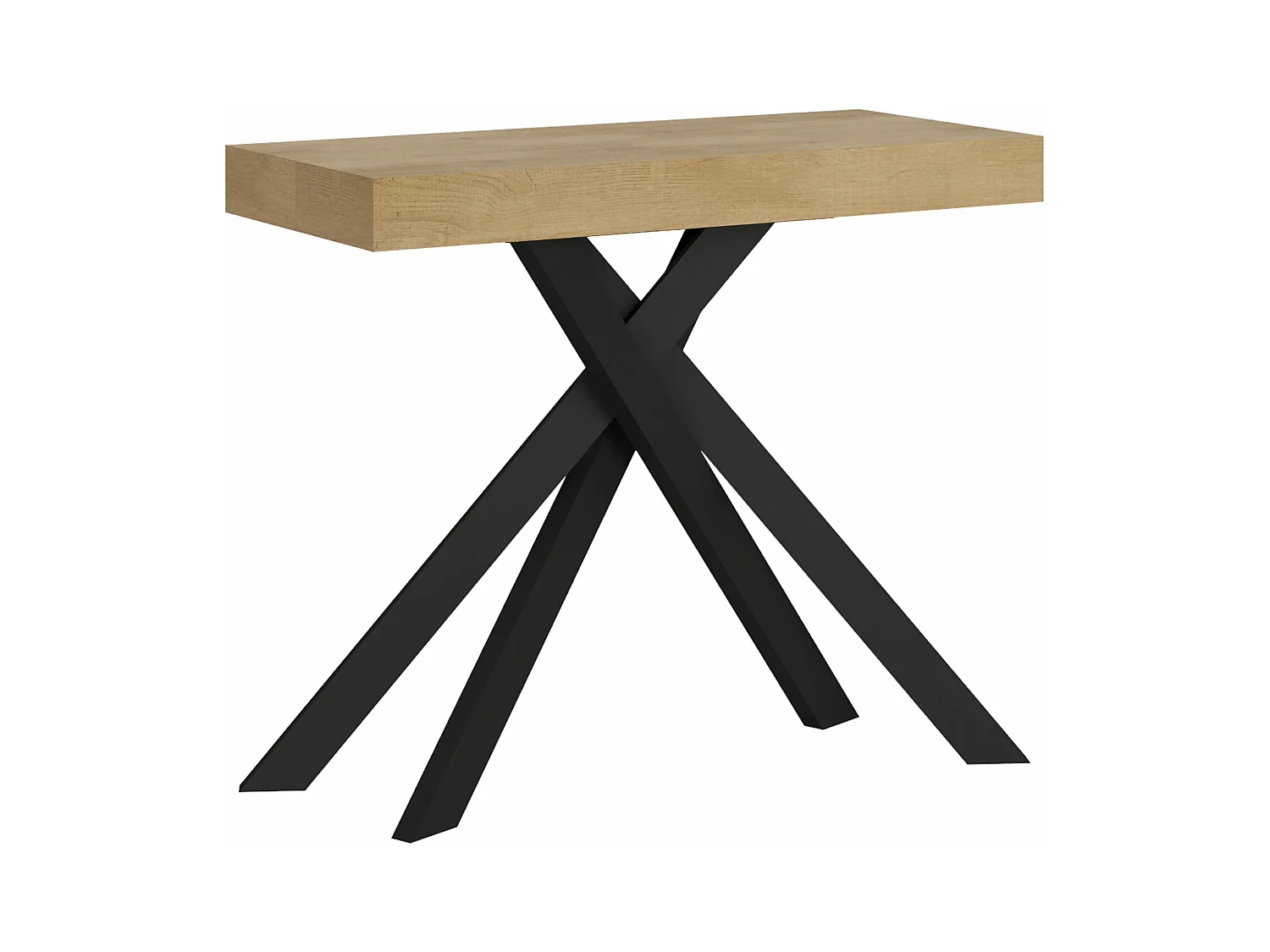 Console extensible 90x40/300 cm Krack chêne nature pieds anthracite