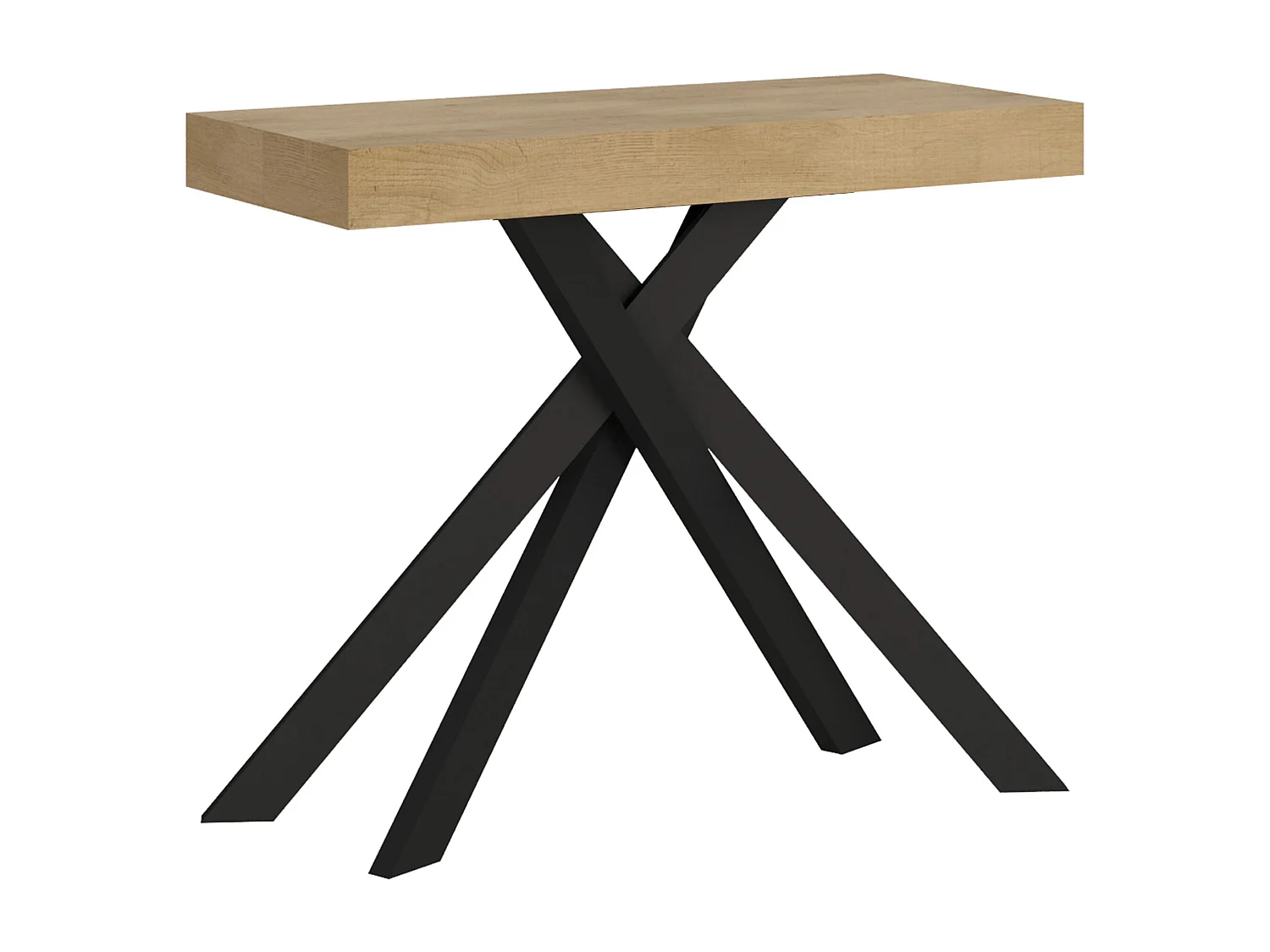 Console extensible 90x40/300 cm Krack chêne nature pieds anthracite