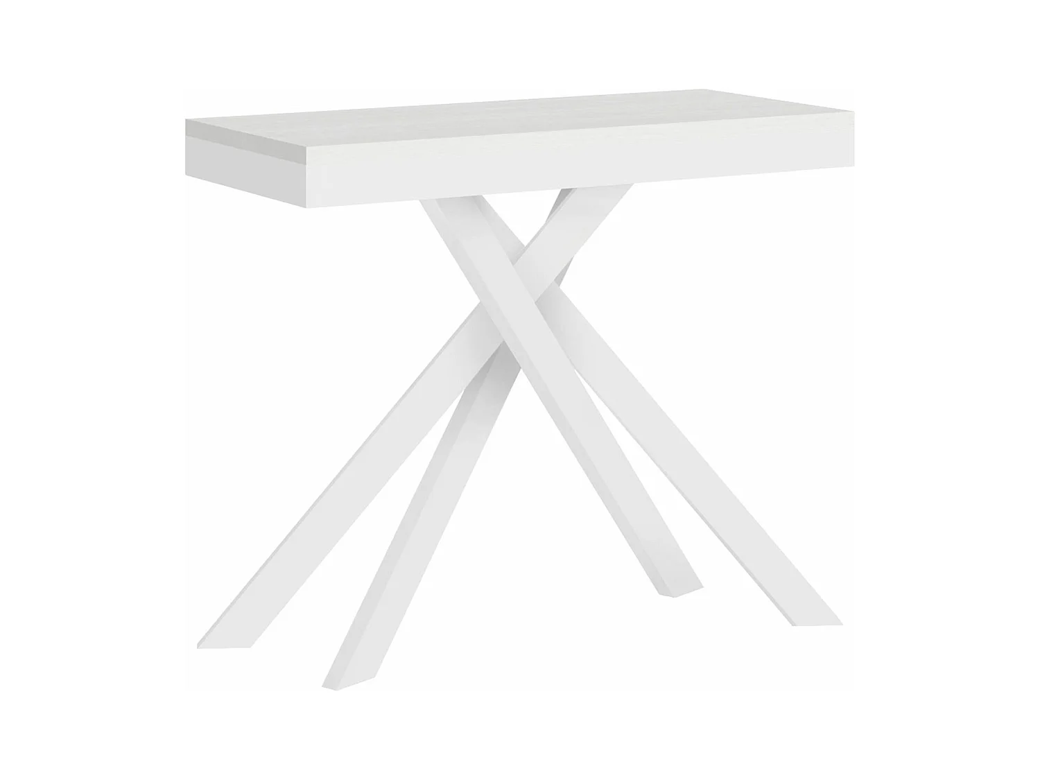 Consola extensible 90x40/300 cm Krack Evolution fresno blanco estructura blanca