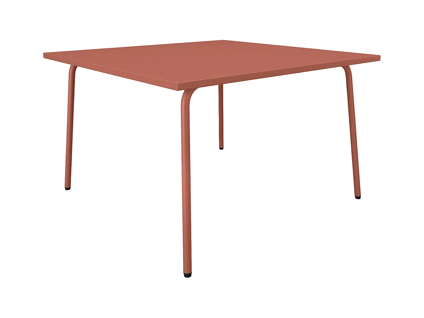 Table de jardin carrée L.120 cm en métal - Terracotta - MIRMANDE de MYLIA