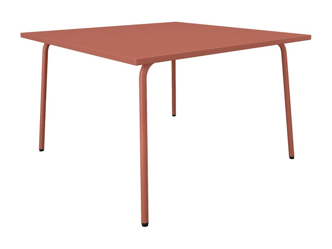 Table de jardin carrée L.120 cm en métal - Terracotta - MIRMANDE de MYLIA
