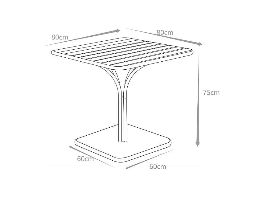 Mesa de jardín de 80 cm de metal - Terracota - MIRMANDE de MYLIA
