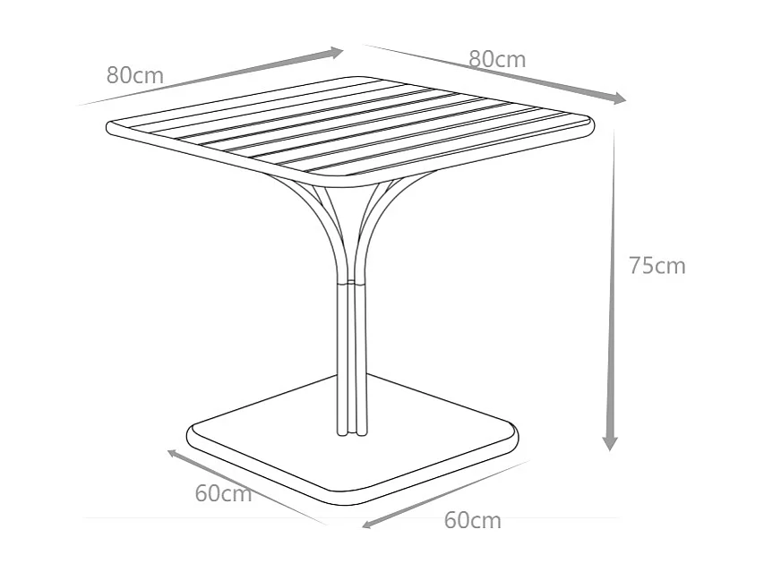 Trädgårdsbord terrakotta metall 80 cm MIRMANDE från MYLIA