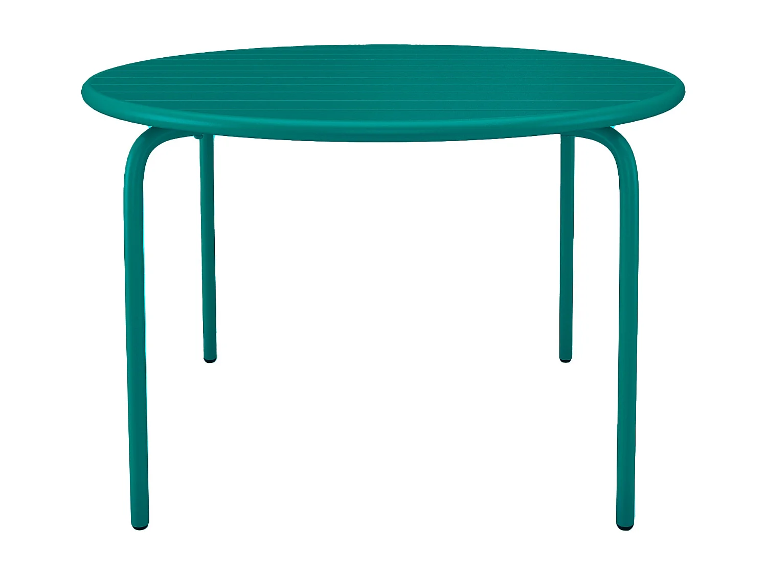 Table de jardin ronde D.110 cm en métal - Bleu canard - MIRMANDE de MYLIA