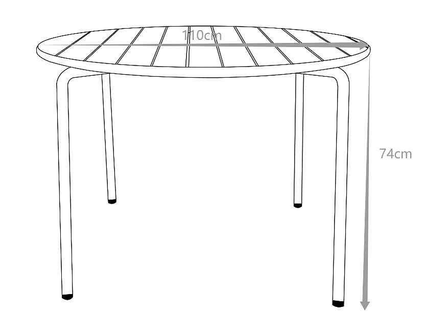 Table de jardin ronde D.110 cm en métal - Bleu canard - MIRMANDE de MYLIA