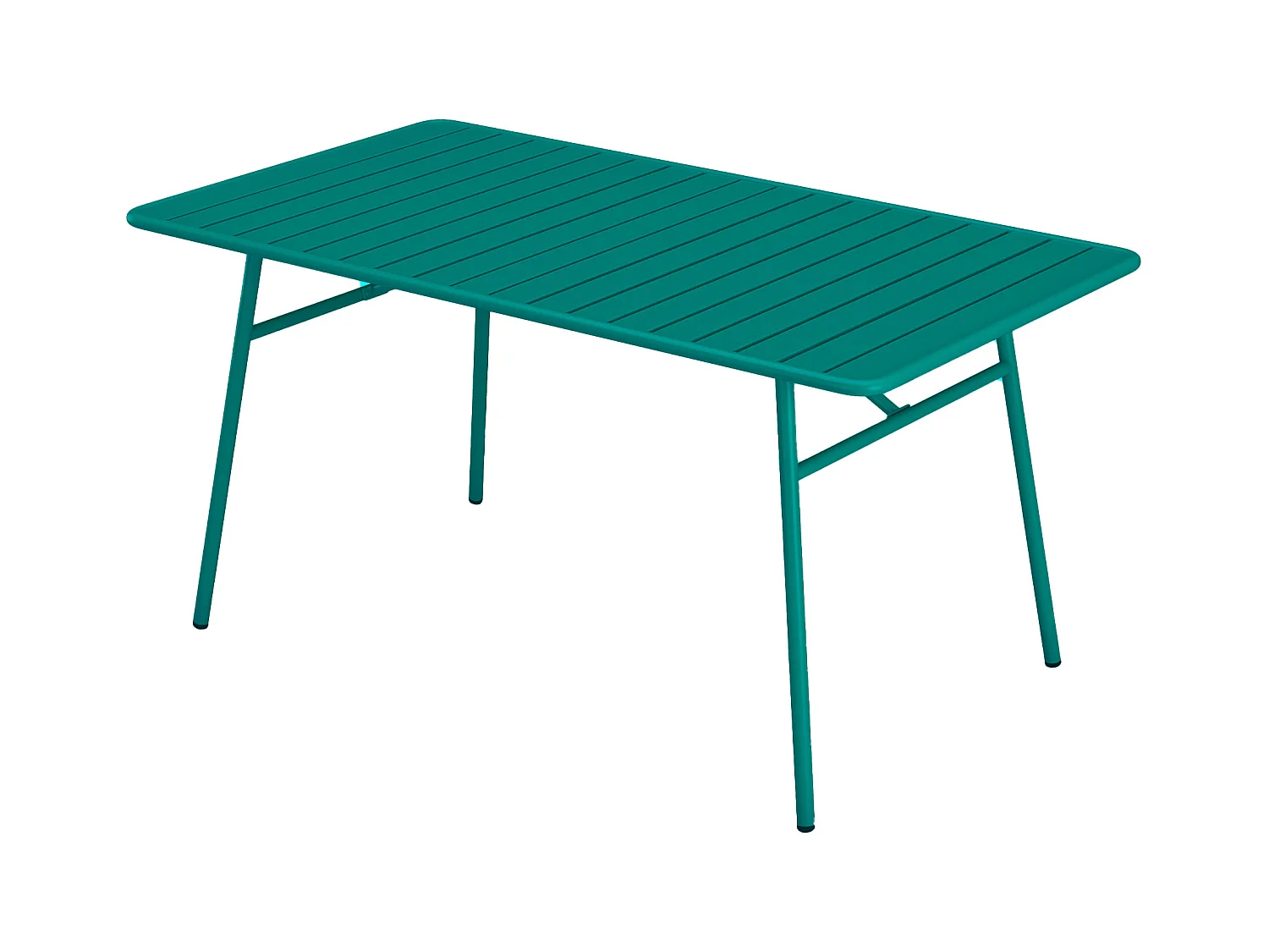 Table de jardin L.160 cm en métal - Bleu canard - MIRMANDE de MYLIA