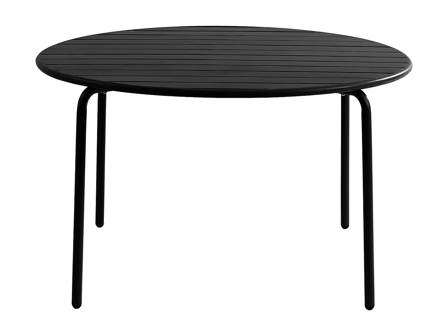 Gartentisch rund - D. 110 cm - Metall - Schwarz - MIRMANDE von MYLIA