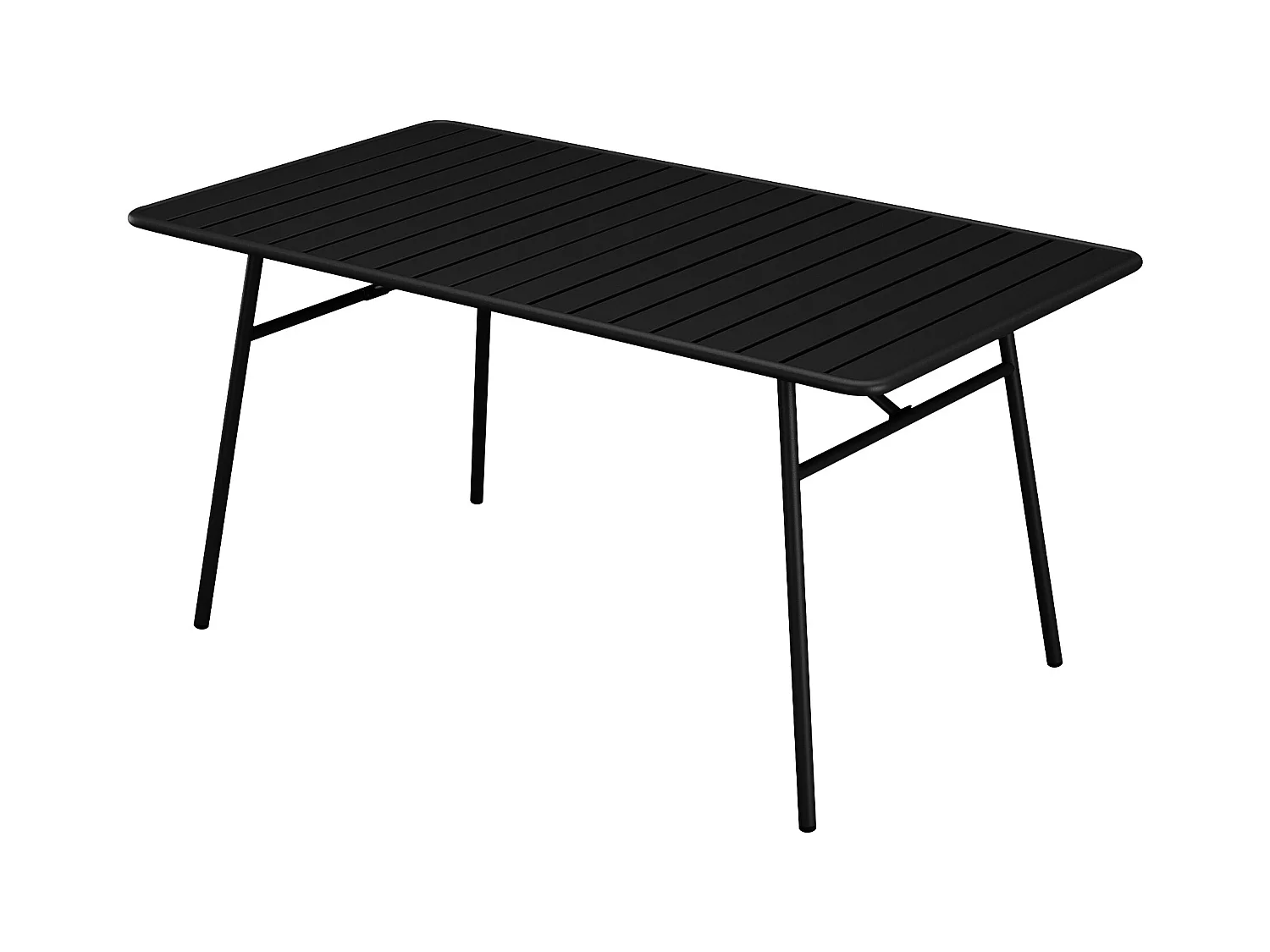 Table de jardin L.160 cm en métal - Noir - MIRMANDE de MYLIA