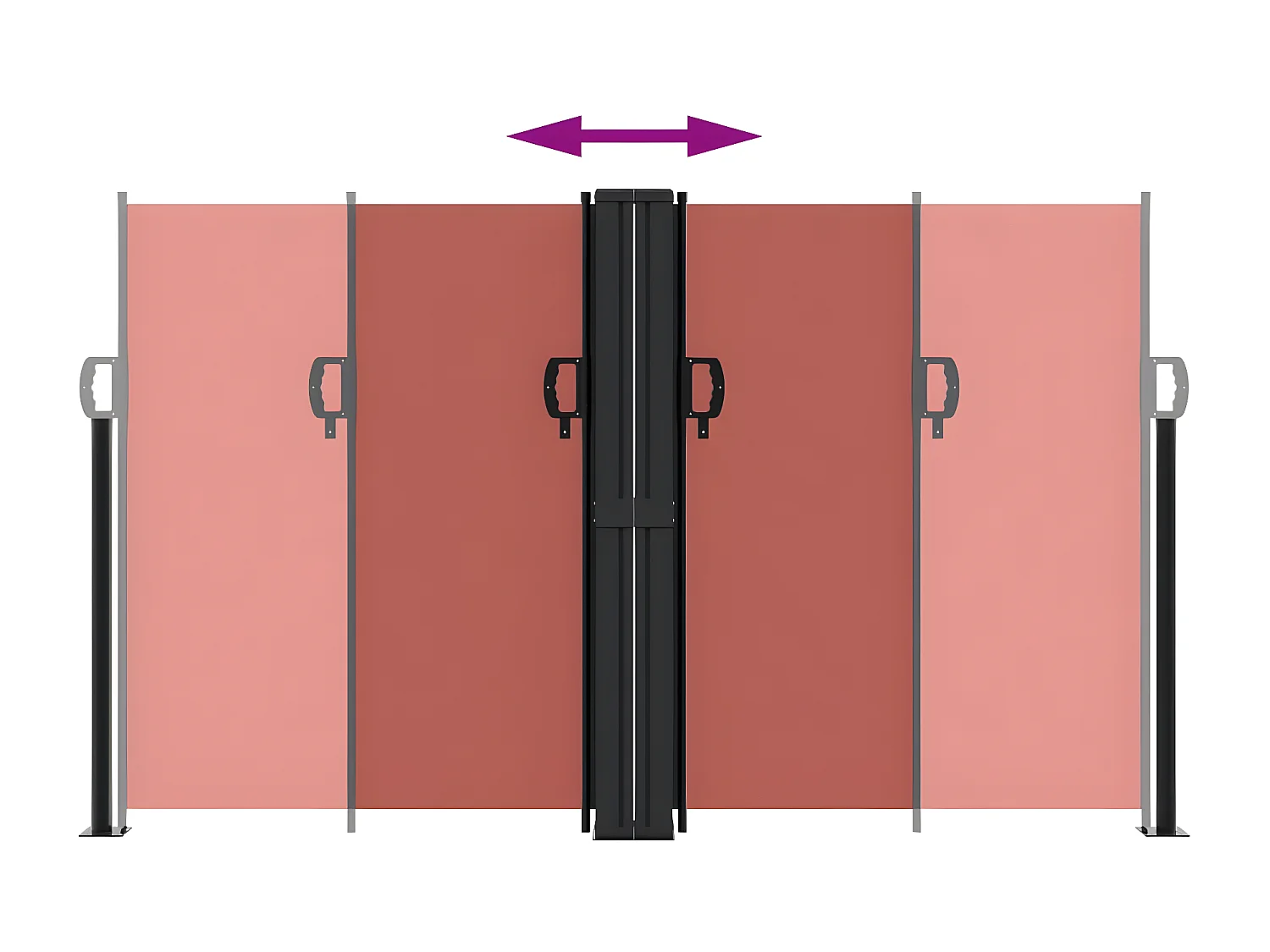 Auvent latéral rétractable terre cuite 140x1200 cm