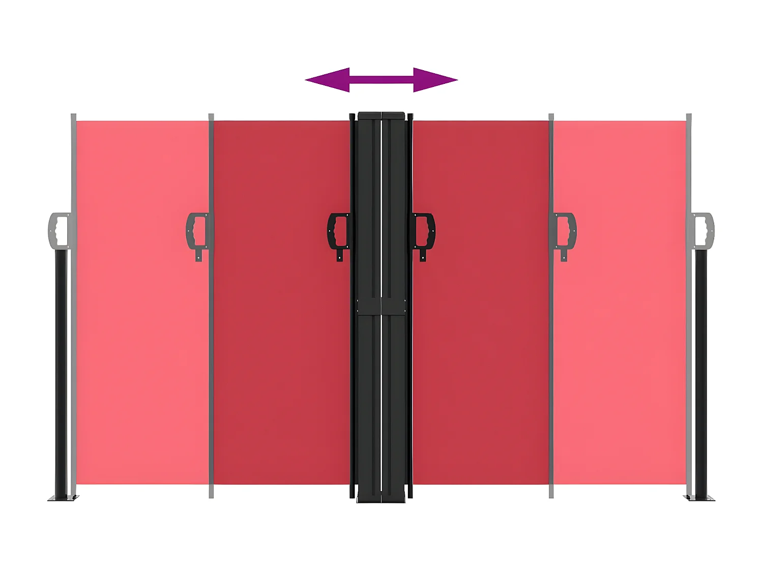 Auvent latéral rétractable rouge 140x1200 cm