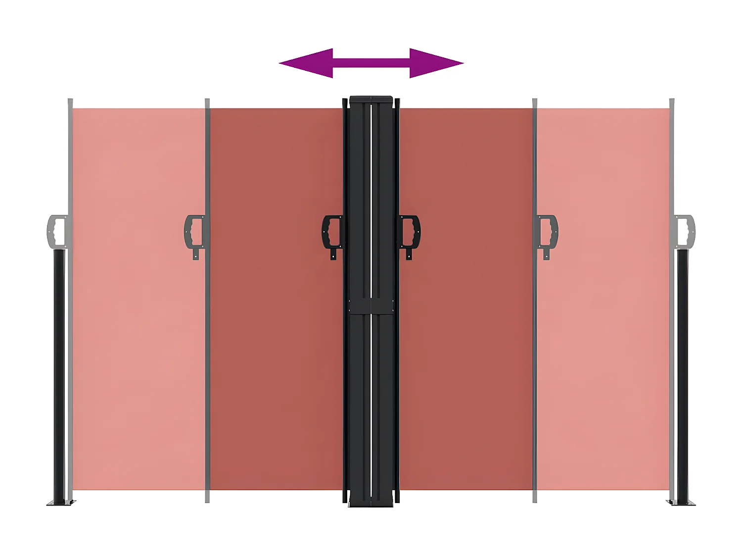 Auvent latéral rétractable terre cuite 160x600 cm