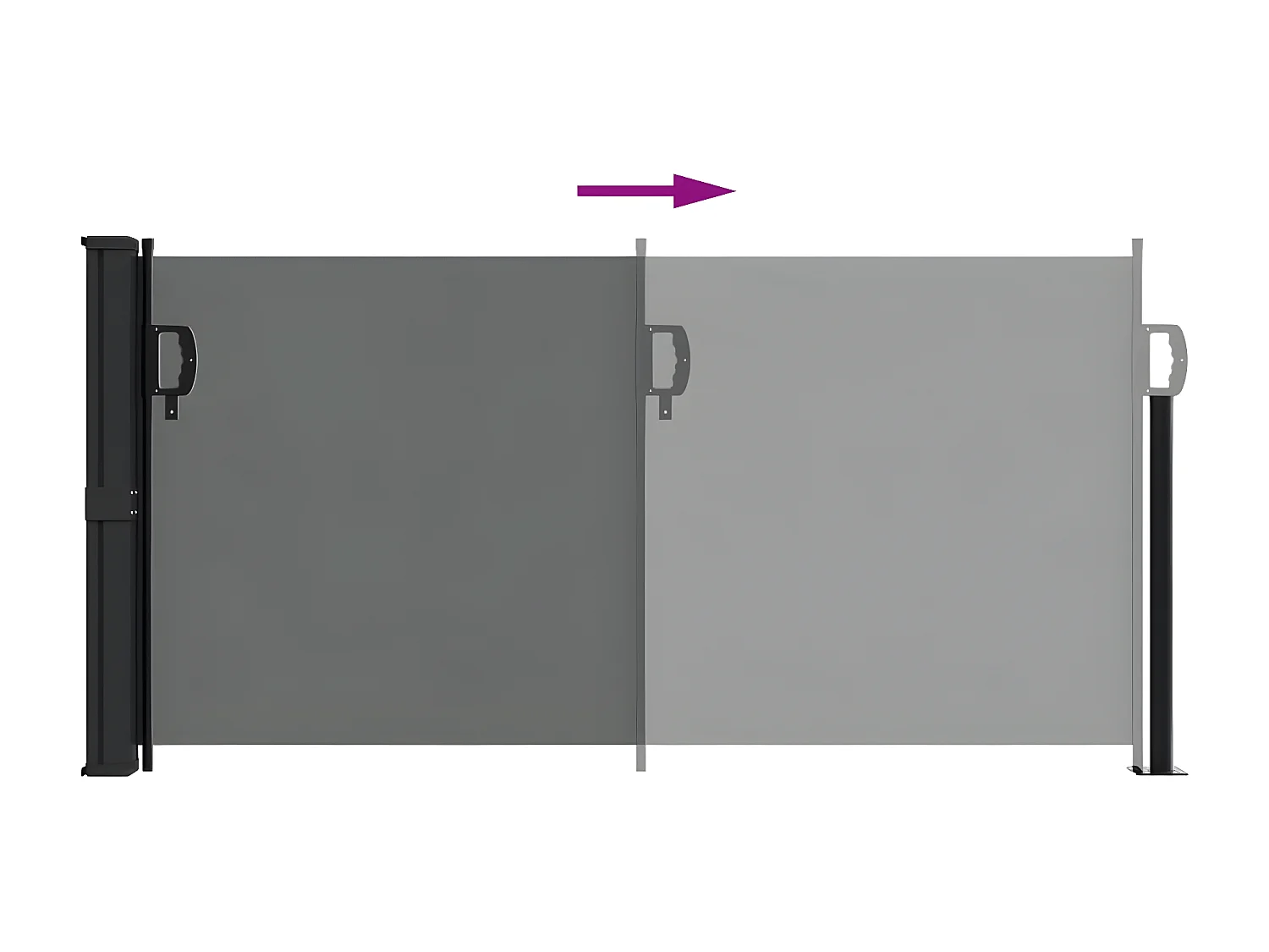 Auvent latéral rétractable anthracite 100x300 cm