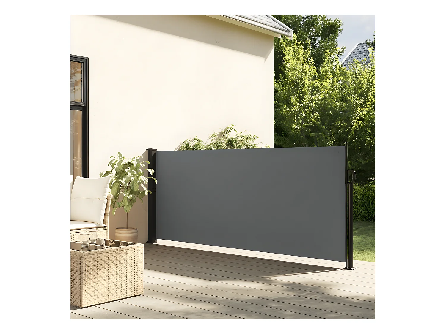 Auvent latéral rétractable anthracite 100x300 cm