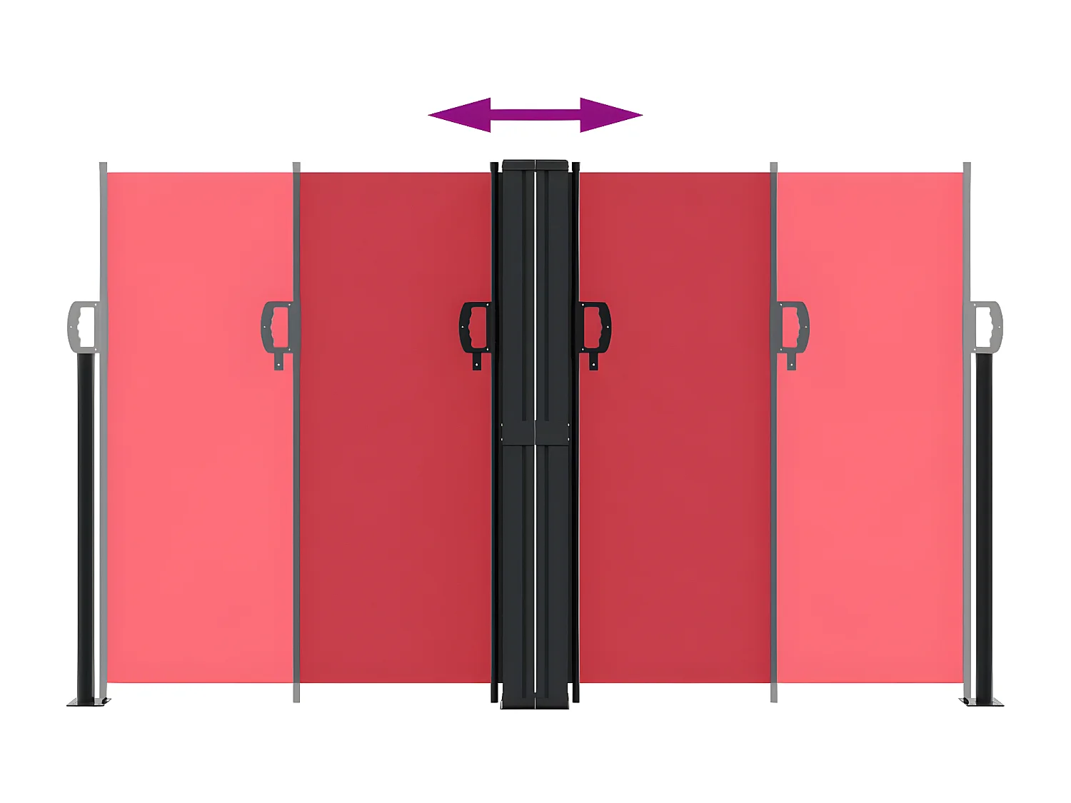 Auvent latéral rétractable Rouge 140x1200 cm