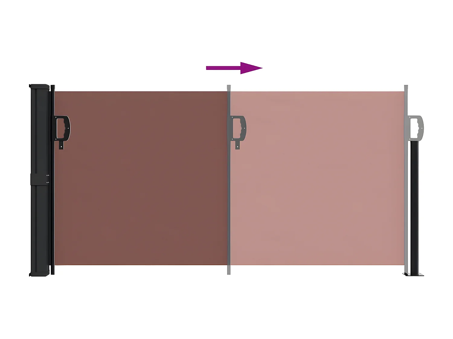 Auvent latéral rétractable marron 100x300 cm