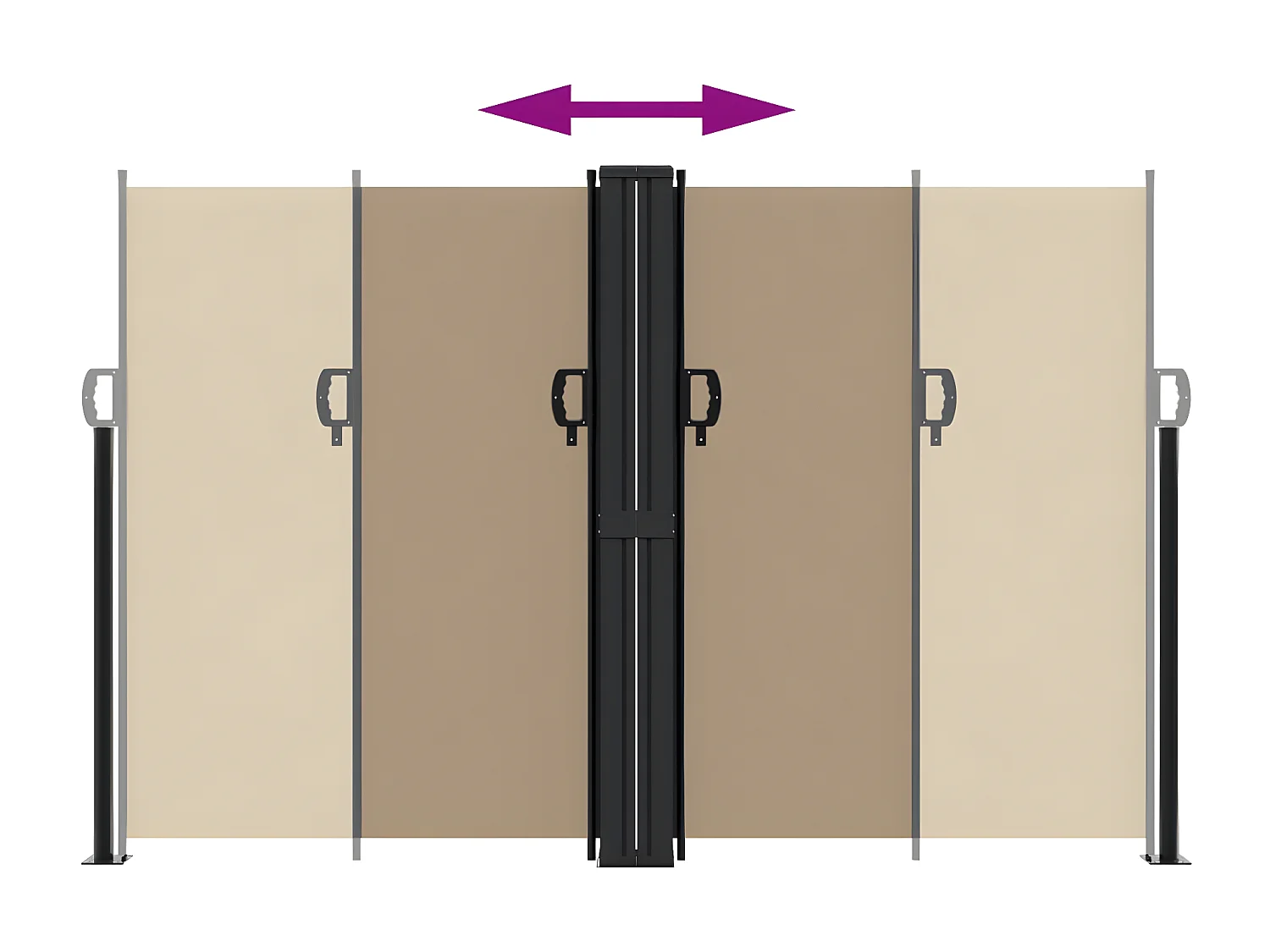 Auvent latéral rétractable taupe 160x600 cm