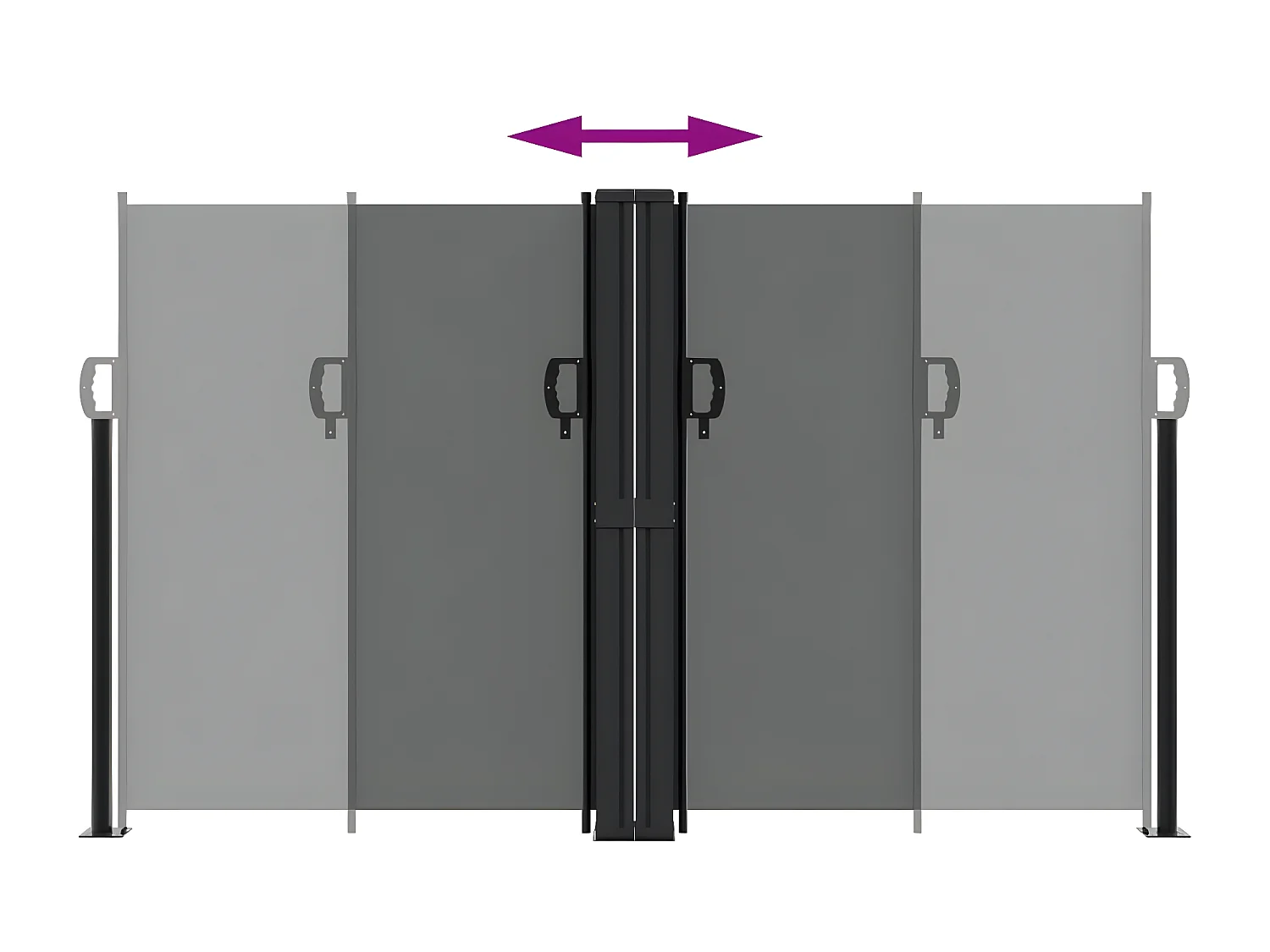 Auvent latéral rétractable anthracite 140x600 cm