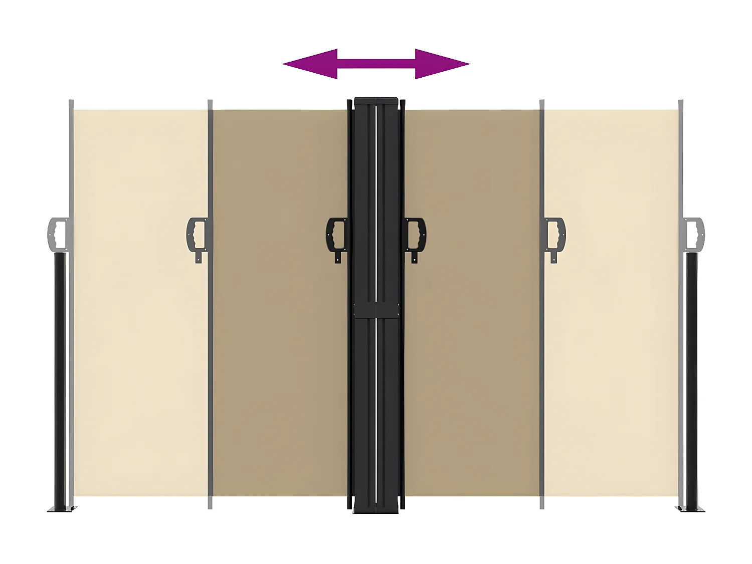 Auvent latéral rétractable beige 160x1000 cm