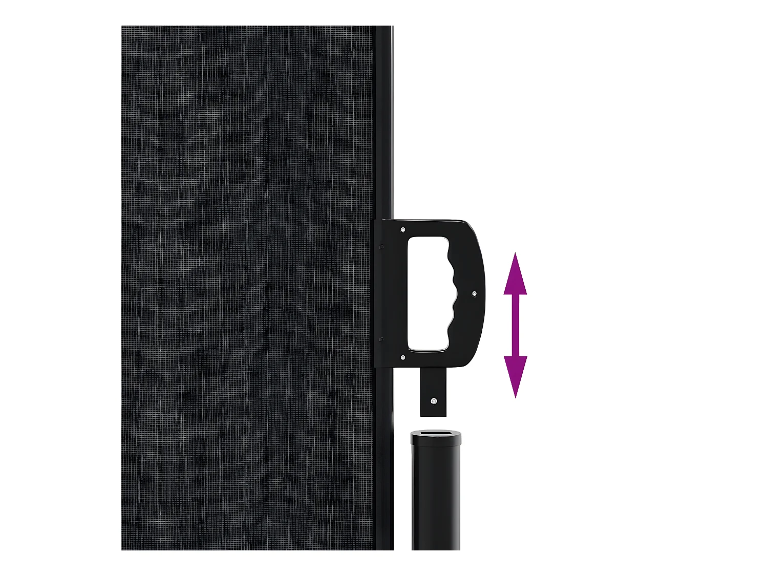 Toldo lateral retrátil 200x300 cm preto