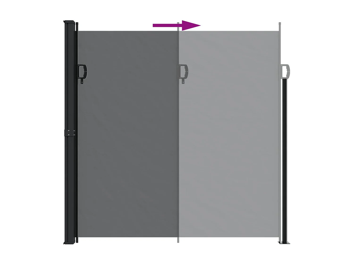 Toldo lateral retrátil 200x300 cm preto