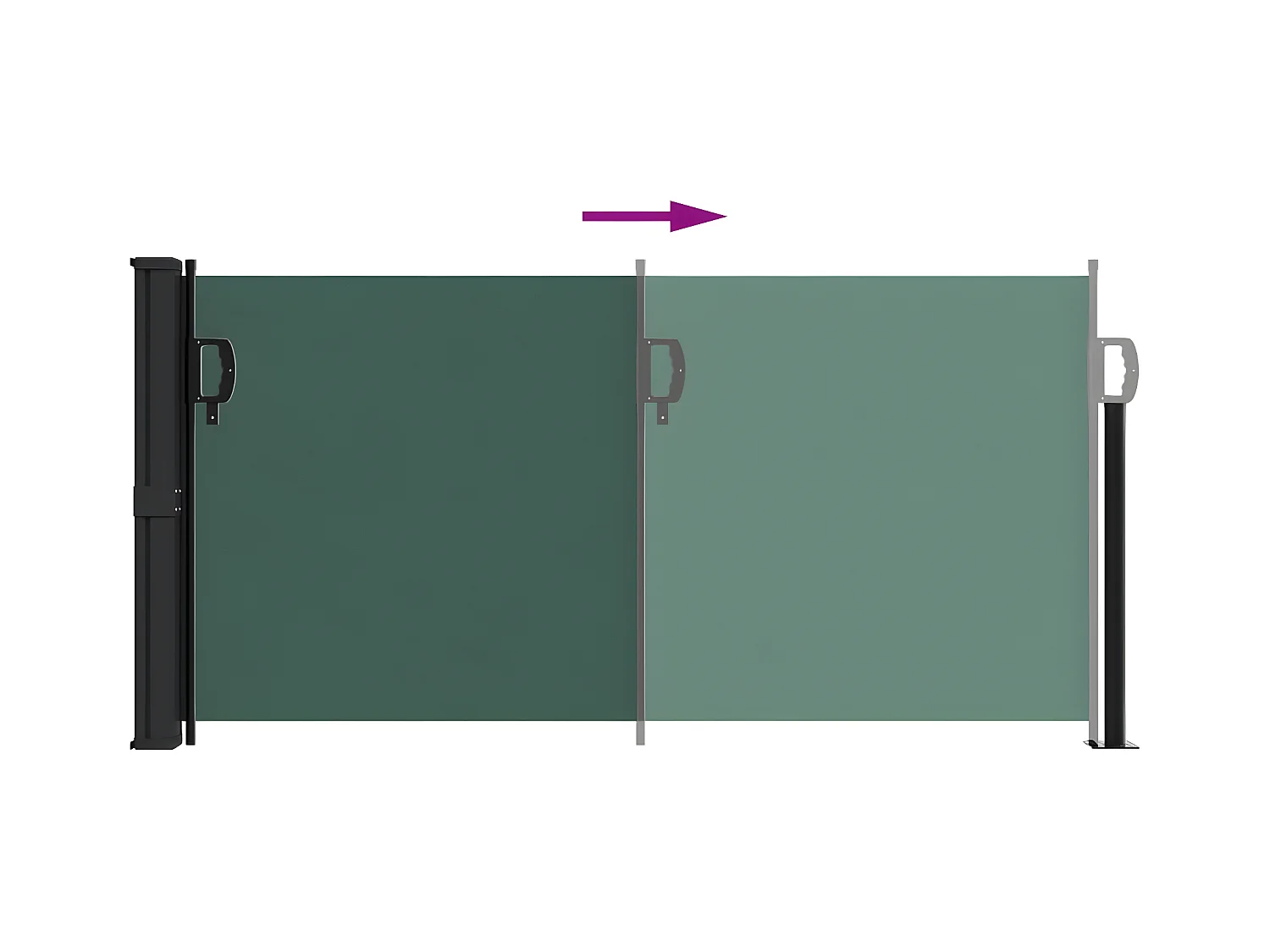 Auvent latéral rétractable vert foncé 100x300 cm