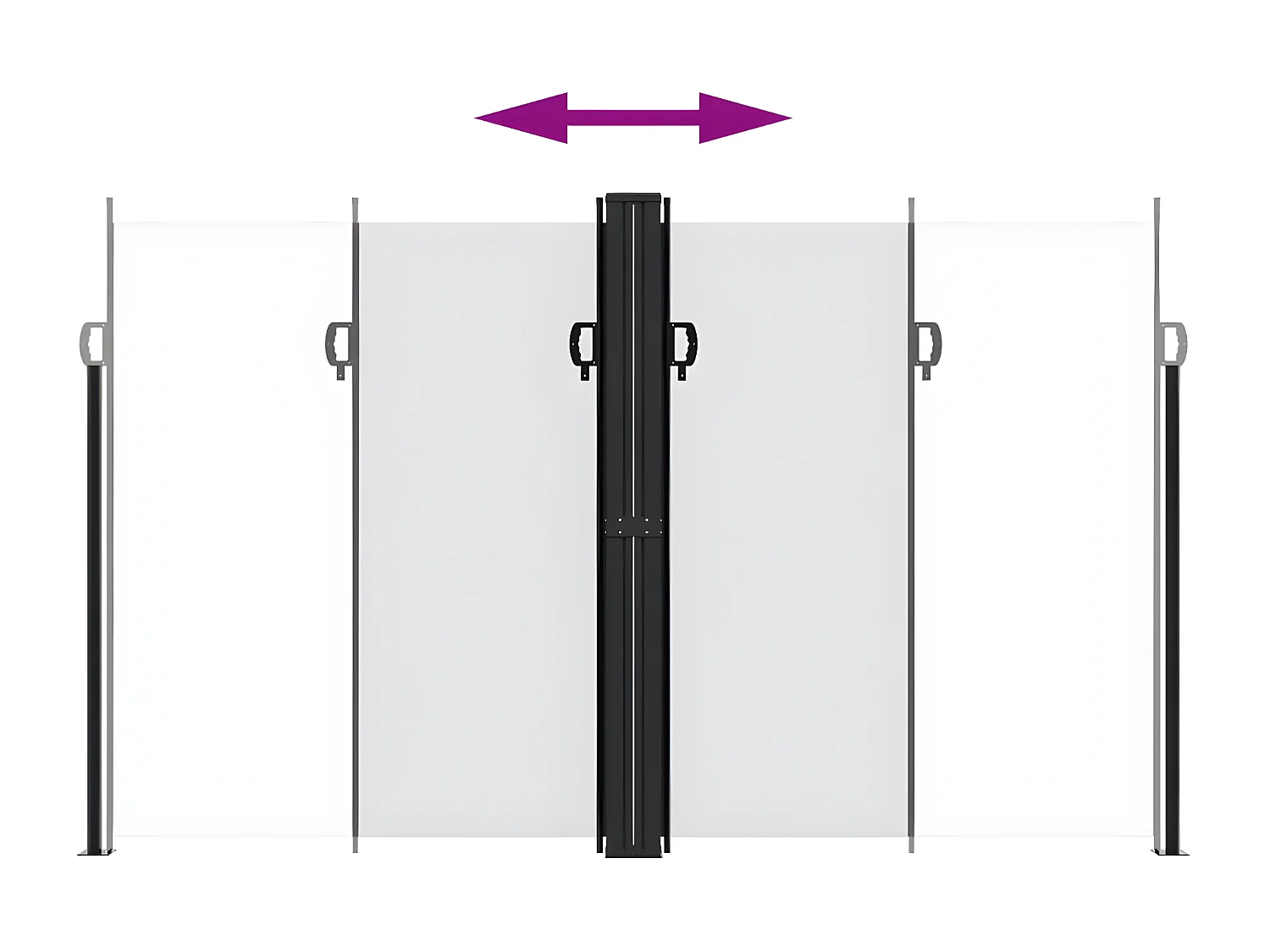 Auvent latéral rétractable blanc 200x600 cm