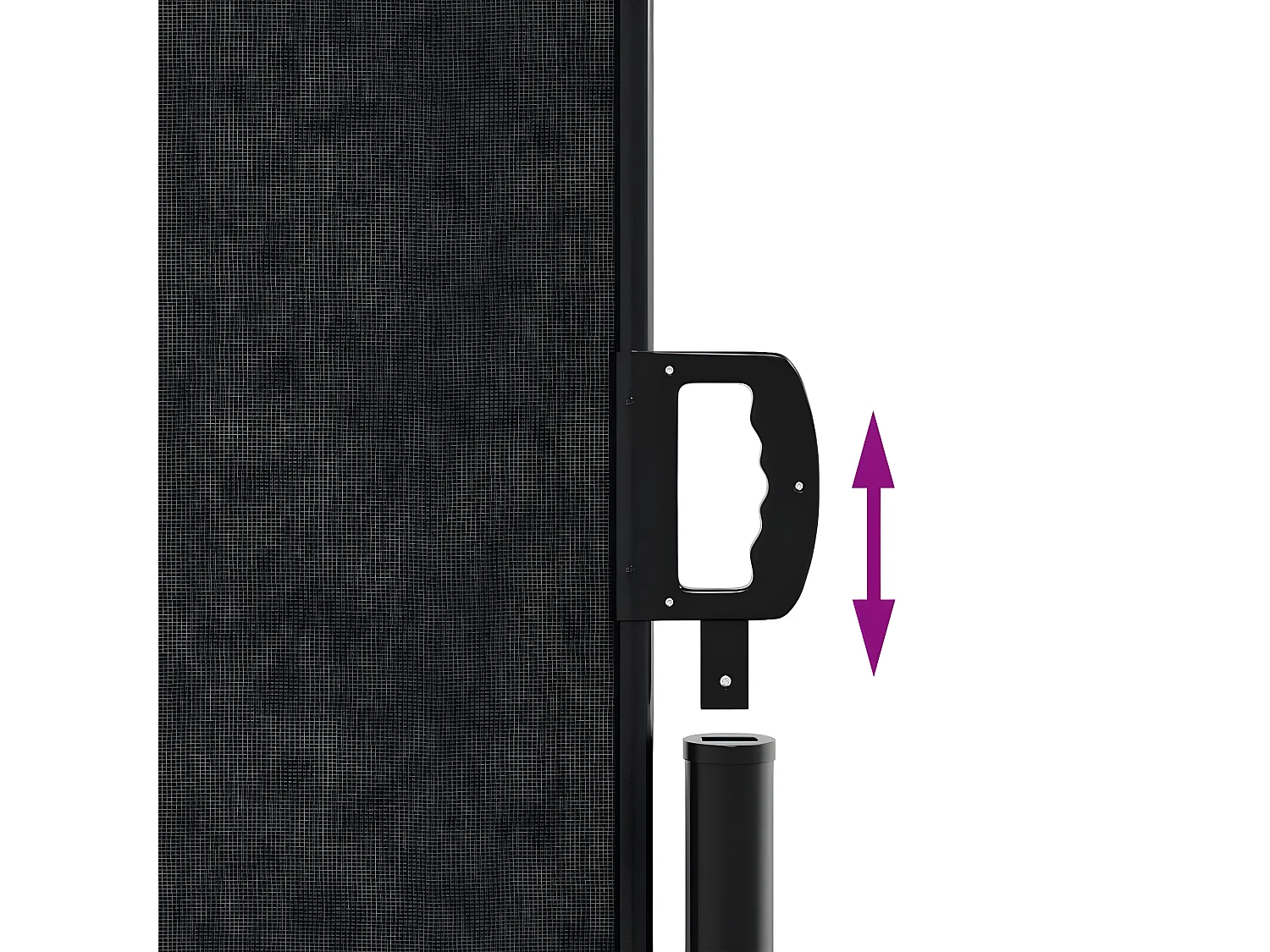 Auvent latéral rétractable noir 200x600 cm