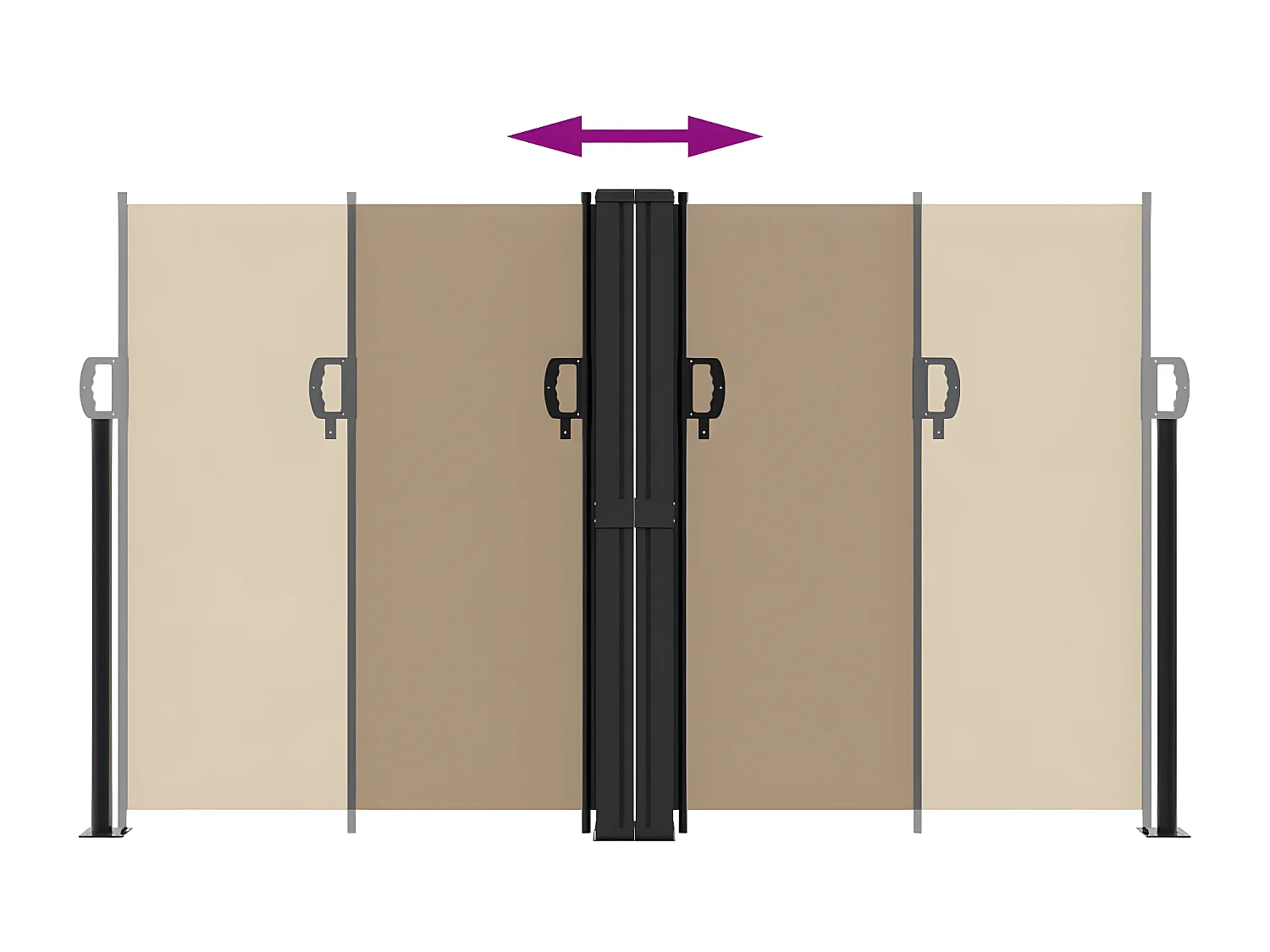 Auvent latéral rétractable taupe 140x1200 cm