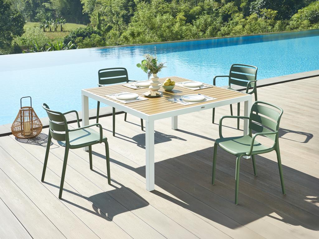 Lot de 2 fauteuils de jardin empilables en polypropylène - Vert sapin - MOAH de MYLIA