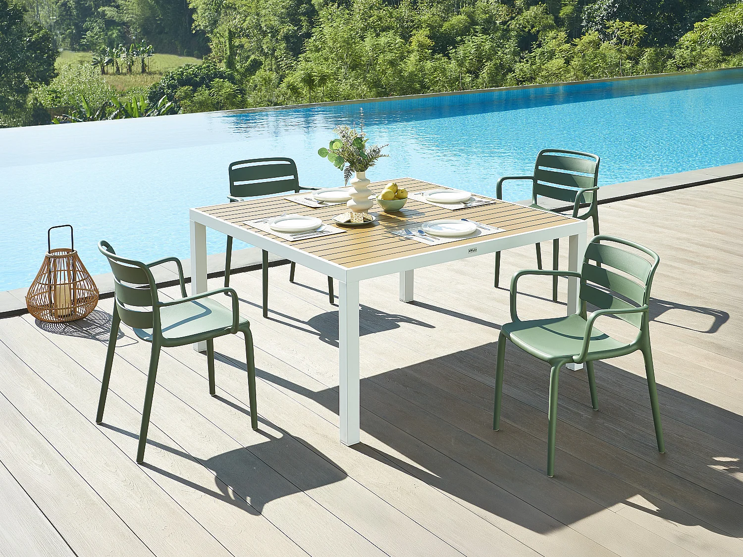 Gartensessel stapelbar 2er-Set - Polypropylen - Tannengrün - MOAH von MYLIA