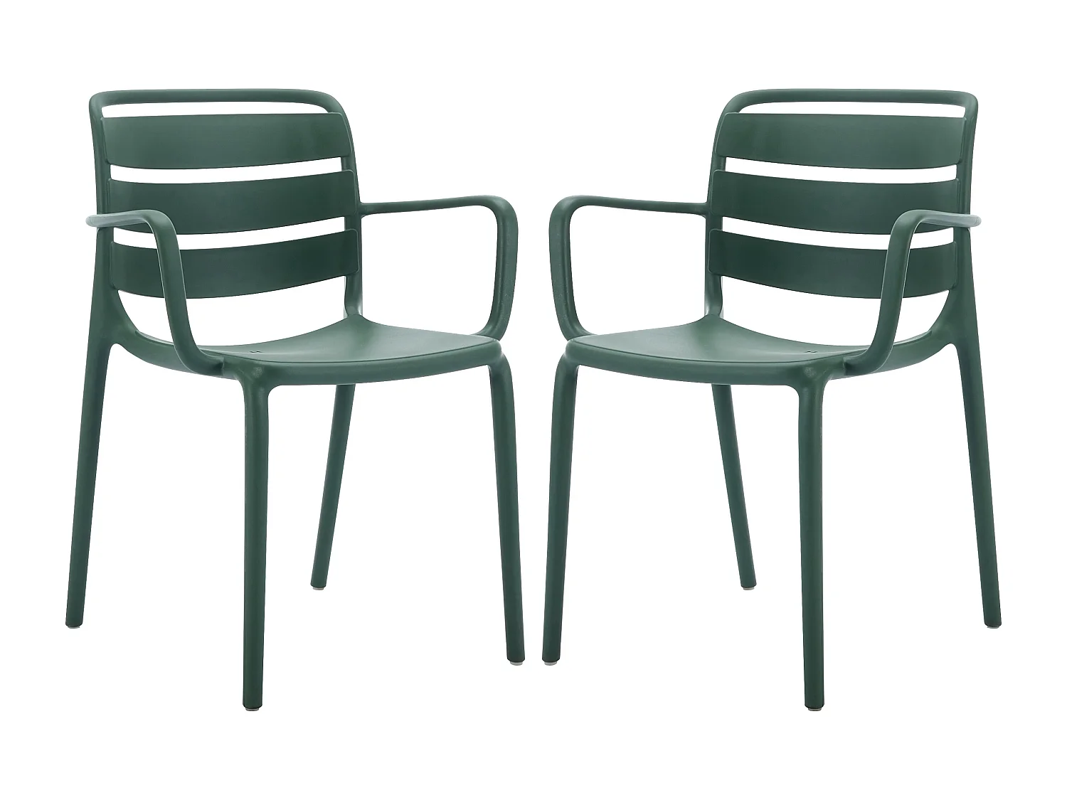 Gartensessel stapelbar 2er-Set - Polypropylen - Tannengrün - MOAH von MYLIA