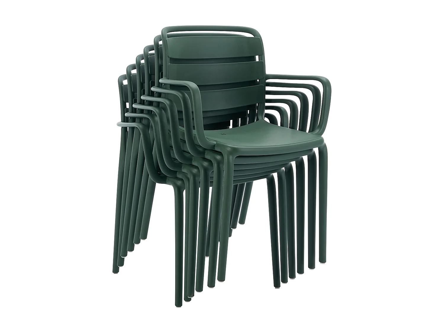 Gartensessel stapelbar 2er-Set - Polypropylen - Tannengrün - MOAH von MYLIA