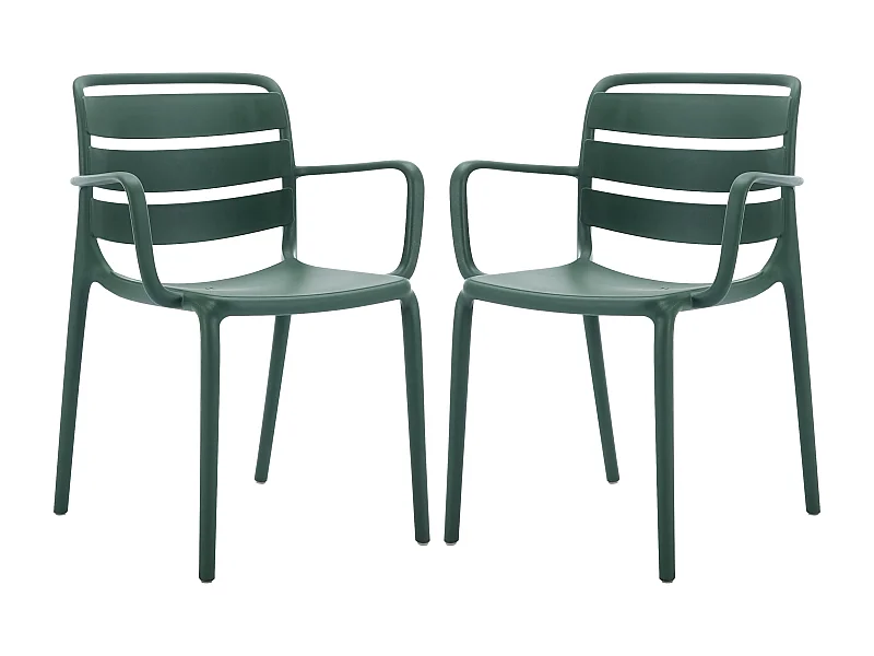 Gartensessel stapelbar 2er-Set - Polypropylen - Tannengrün - MOAH von MYLIA