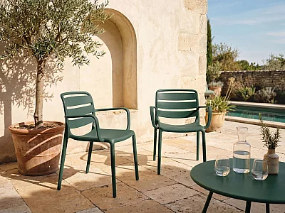 Gartensessel stapelbar 2er-Set - Polypropylen - Tannengrün - MOAH von MYLIA