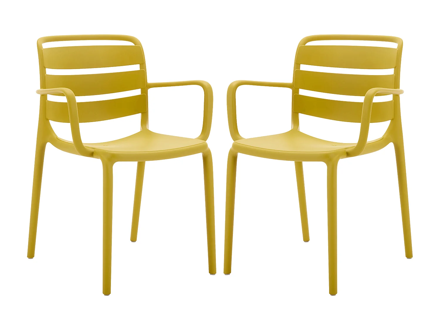 Gartensessel stapelbar 2er-Set - Polypropylen - Gelb - MOAH von MYLIA