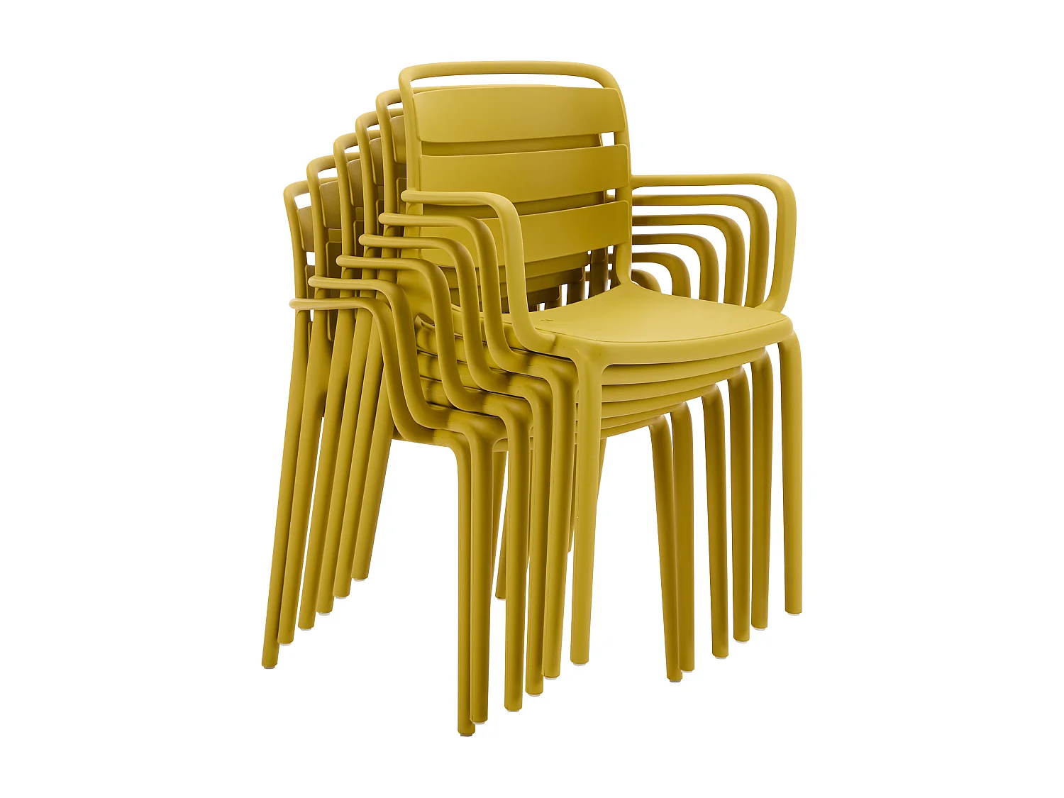 Gartensessel stapelbar 2er-Set - Polypropylen - Gelb - MOAH von MYLIA