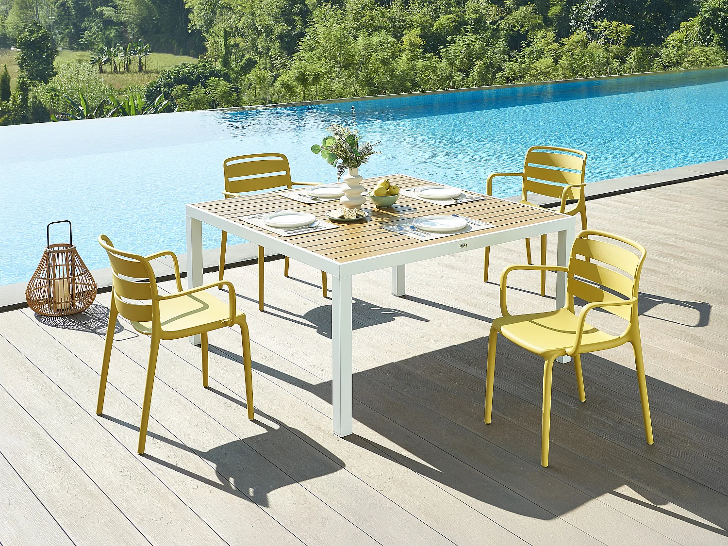 Gartensessel stapelbar 2er-Set - Polypropylen - Gelb - MOAH von MYLIA